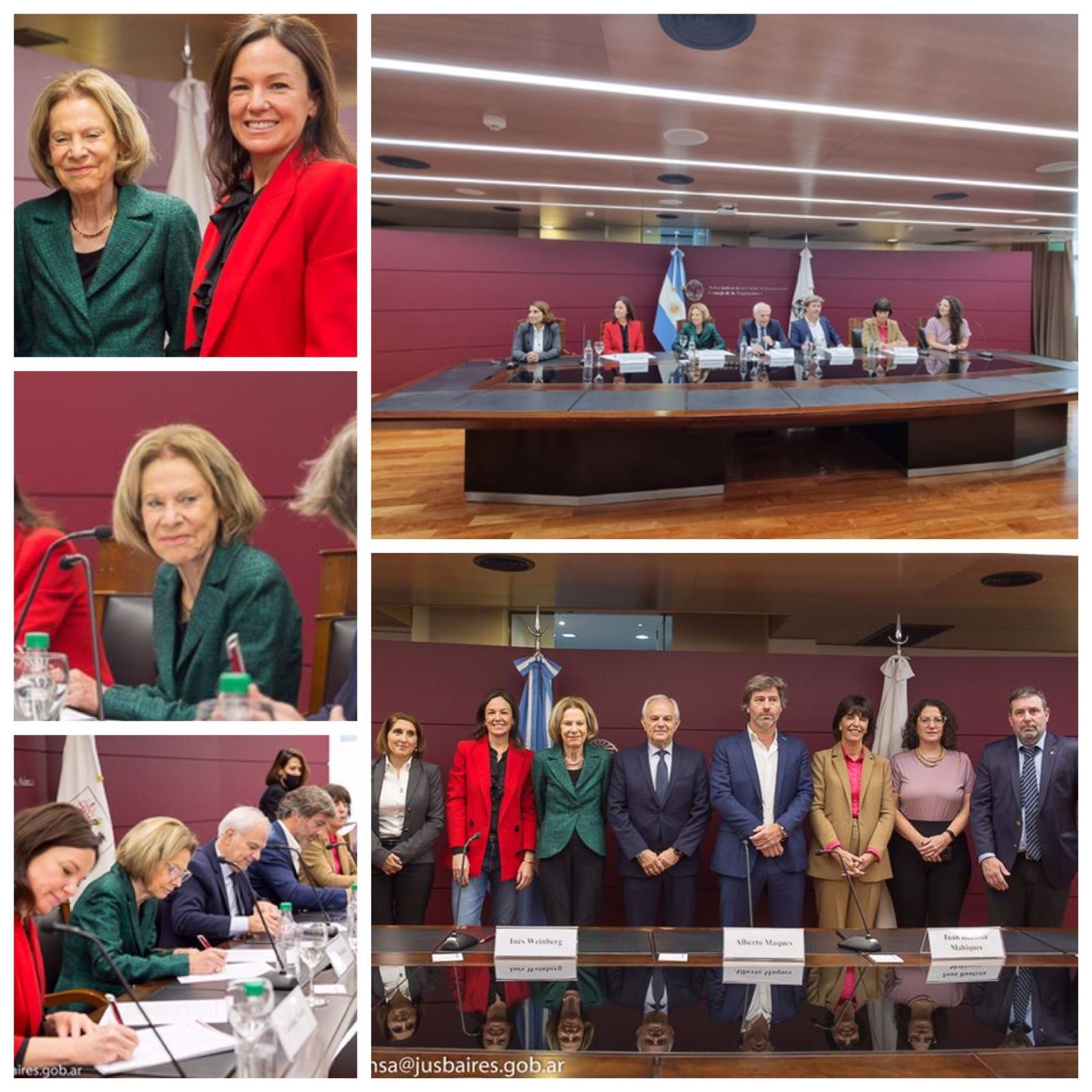 Los participantes del acuerdo en el Consejo de la Magistratura de la Ciudad Autónoma de Buenos Aires.