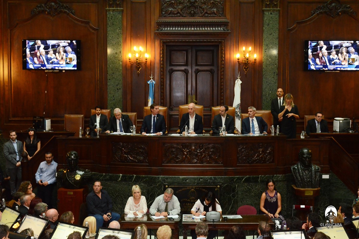 Las autoridades de la Legislatura dando inicio al Período de Sesiones Ordinarias 2018