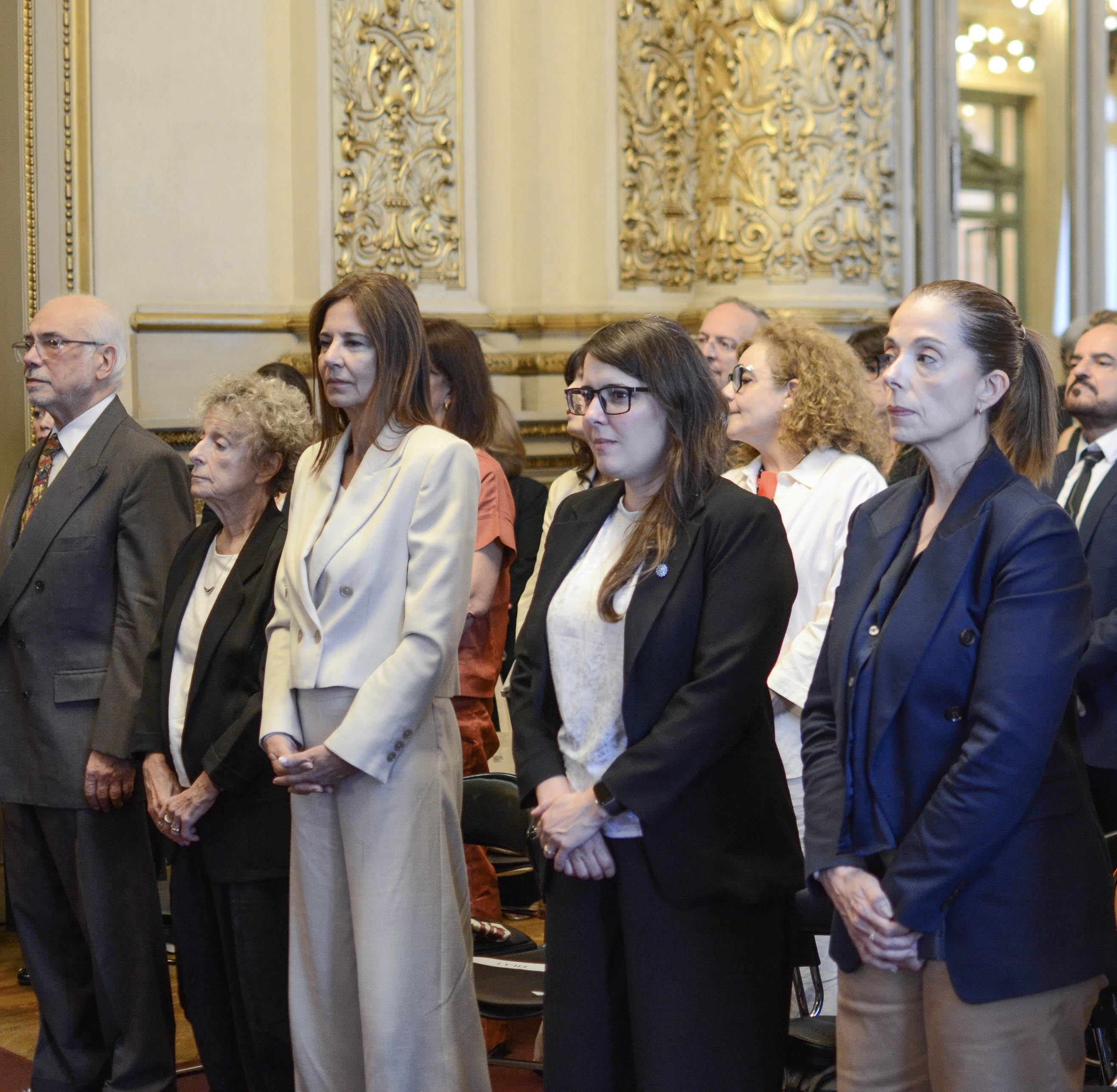 De izq. a der: Los jueces del TSJ Luis F. Lozano, Alicia Ruiz y Marcela De Langhe junto a Inés Parry, legisladora porteña y Lorena Clienti, consejera del Consejo de la Magistratura.