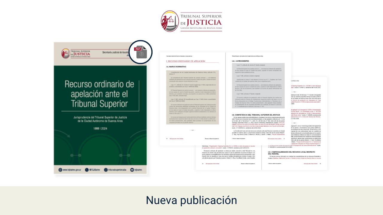 Nueva Publicación Digital: Recurso ordinario de apelación ante el Tribunal Superior de Justicia.